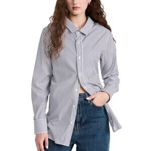 Hommegirls Tailored Faded Black Stripe Front Back Classic Button-Up Size S Shirt